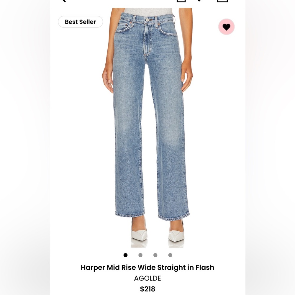 Agolde Harper Jean mid rise relaxed straight size 26 in color flash